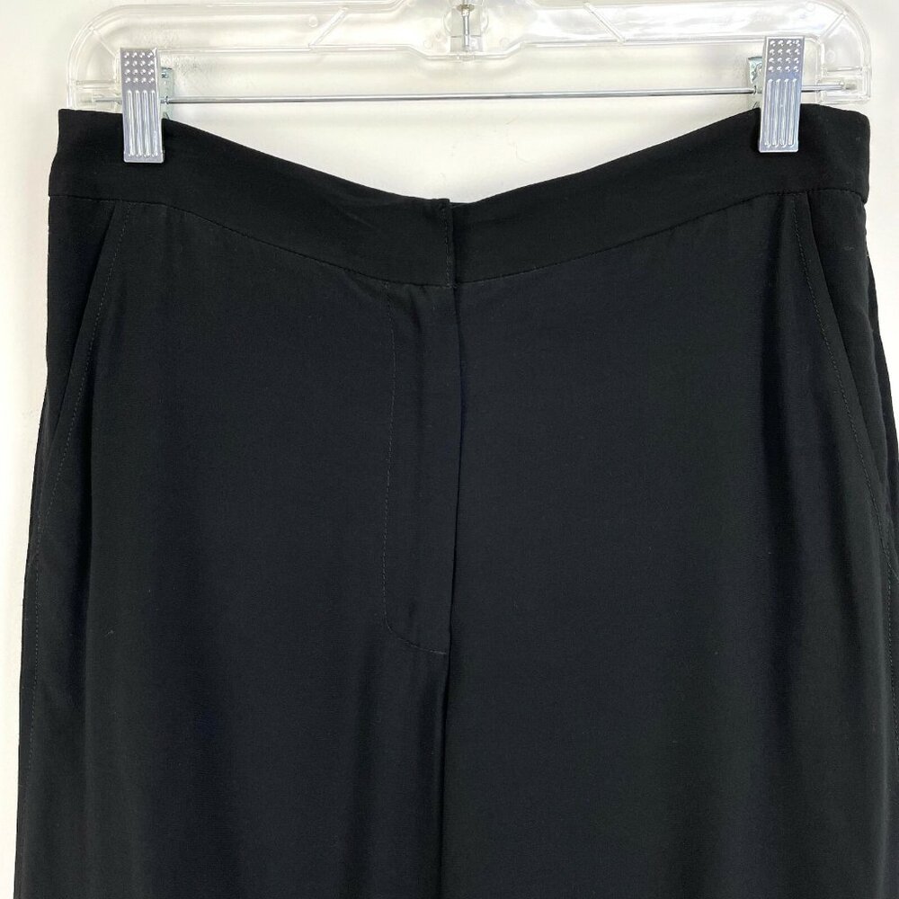 Twelfth Street By Cynthia Vincent Size 2 Black Cropped Pants Side Slit Wide‎ Leg - Picture 3 of 9